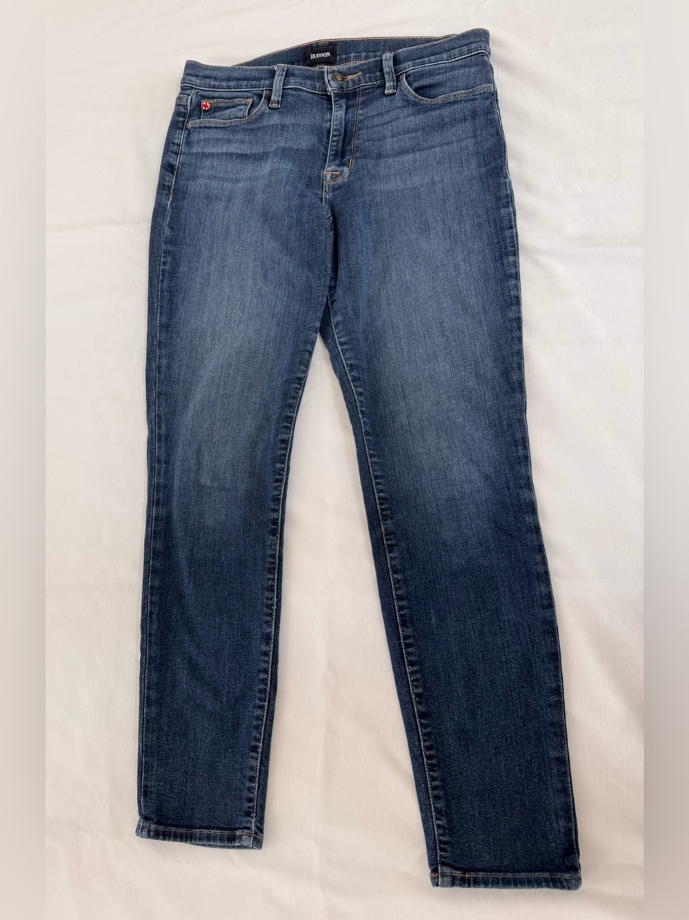Hudson Women's Blue Stretch 28 Slim Natalie midrise ankle Jeans